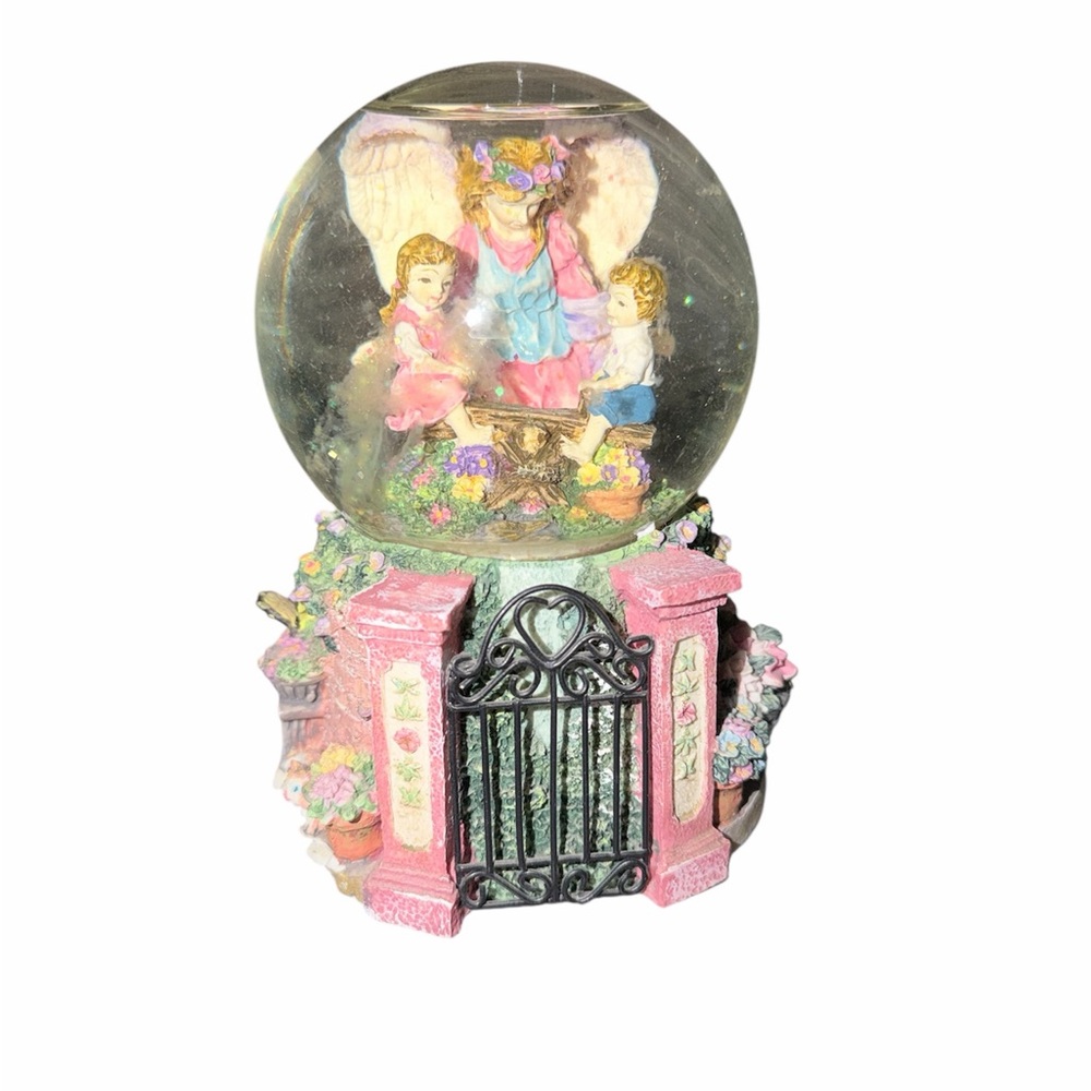 Classic Treasures Guardian Angel Musical Water Globe Snow Globe Music Box